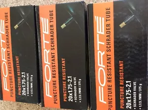 3 FORTE BICYCLE THORN RESISTANT INNER TUBES 20 X 1 75 - 2.1 schrader valve 3ea. - Picture 1 of 3