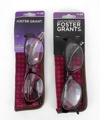 2 PAIRS Foster Grant "MONICA" Women's Reading Glasses MAGENTA POLKA DOT - Image 1 of 4