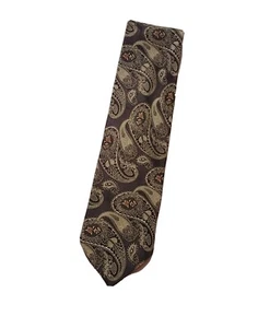 Corbata larga Foggia para hombre negra dorada 100 % seda - Imagen 1 de 4