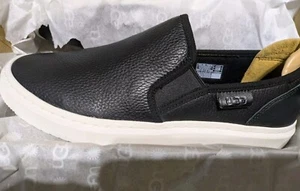 Women's UGG Alameda Black Full Grain Leather Slip On Shoes Sneakers Sz 11 - Picture 1 of 6