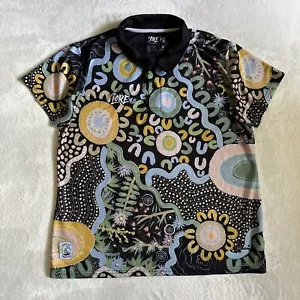 LORE Polo Shirt Women’s Size 18 Aboriginal Motif Short Sleeve Stretchy - Picture 1 of 19