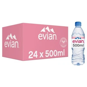 Evian Still Water Bottle Mineral Natural Drinking Water Screw Cap 24 x 500ml - Picture 1 of 6