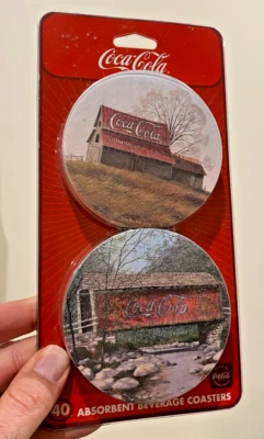 Vintage Coca Cola Coasters Country Scenes NIB 40 Count Coke Memorabilia - Image 1 of 2