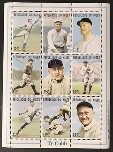 NIGER 1999 MNH TY COBB STAMPS SHEET 9V DETROIT TIGERS BASEBALL STAMPS SPORTS - Picture 1 of 1