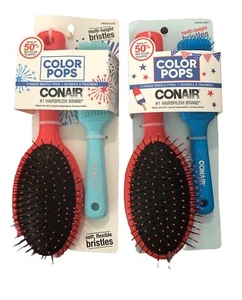 Confezione da 2 Conair Pops 2 tipi di setole uniche distacco e trattamento morbido flessibile - Foto 1 di 3