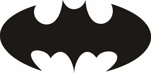 Classic Batmobile Batman 6" x 12.3" Set 2 MATTE BLACK Vinyl DECAL Car Door Logo - Picture 1 of 1
