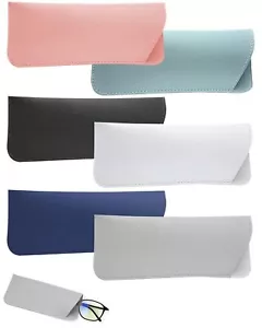 6 Pack Soft Leather Glasses Case Sunglasses Pouch Storage Case for Men Women - Picture 1 of 7