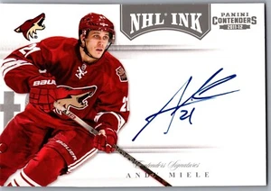 11-12 PANINI CONTENDERS NHL INK - ANDY MIELE AUTO #51 PHOENIX COYOTES - Foto 1 di 2
