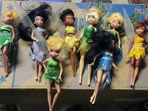 lot Disney Fairies 5" one 6" Mini Doll Lot Tinkerbell - Picture 1 of 6