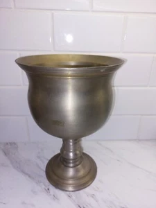 Potterybarn silberfarbene Urnenvase Dekoration schweres Keramik Scheunenstück - Bild 1 von 7
