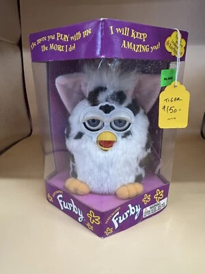 Original 1998 Tiger Electronics Black And White Furby In Original Box - Image 1 of 3