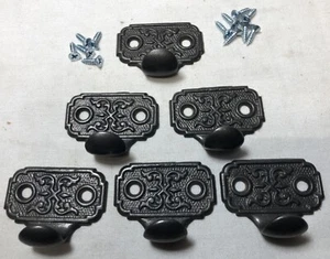 Antiker Fensterheber Eastlake Gusseisenbeschläge Vintage viktorianisches Flügelzug-Set #i23 - Bild 1 von 4