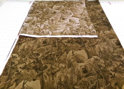 Tela de vida silvestre Brown Bear & Wolf de Rod Frederick - SSI. Aprox. 30x44 N24-1191 Foto 1 de 4