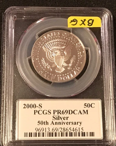 2000-S Silver Kennedy Half Dollar Proof Graded PCGSPR69DCAM Cover