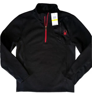 Neu Spyder Fleecejacke Herren MED durchgehender Reißverschluss schwarz rot $ 99 - Bild 1 von 7