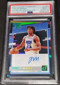 PSA 9/10 1/1 RC AUTO /10 TYRESE MAXEY ROOKIE π¨0 HIGHER β¨2020-21 Clearly Donruss - Picture 1 of 10