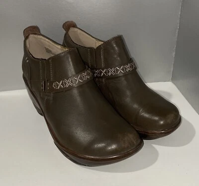 JAMBU Deportivo Diseño Cuña Cambridge Taupe Oscuro Zuecos Bordados Banda Zapatos 8.5 M Foto 1 de 4