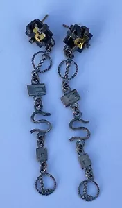 Vintage Diesel Silver Earrings Pair - New Old Stock ! - Picture 1 of 3