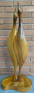 Vintage 1960s Wood Bird Sculpture Mid Century MCM Modern Hand-Crafted Signed - Picture 1 of 9