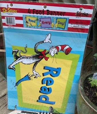 Dr Seuss Classroom Banner Teachers Supply Read Every Day 4ft Banner - Image 1 of 4