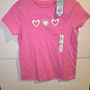 Camiseta Cat & Jack Rosa Corazón Niñas Pequeñas Talla XL 14 - Imagen 1 de 5