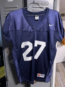 VTG Nike #27 Navy Blue Pro Cut Game Football Jersey Mens Size XL - Picture 1 of 17