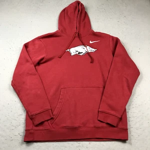 Arkansas Razorbacks Hoodie Mens Medium Red Nike Sweatshirt Pullover NCAA - Picture 1 of 9