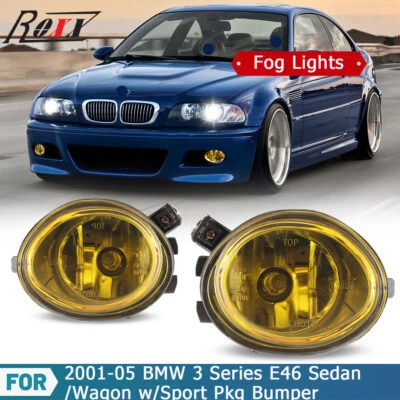 Luz antiniebla para 01-05 BMW Serie 3 E46 01-03 M3 M5 lente amarilla paquete M parachoques Foto 1 de 4