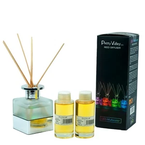 LED Lighted Frosted Glass Reed Fragrance Diffuser Jasmine 110ml PV9003L - Picture 1 of 4