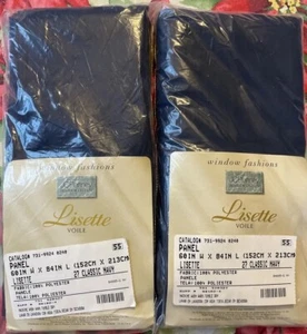 2 Packages Lisette Panel Navy Blue Color 60in X 84in JC Penny Curtain panels NOS - Picture 1 of 2