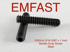 10/24 3/16 unc x 1 Inch socket grub set screw steel high tensile Allen key bolts - Picture 1 of 4