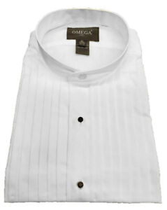Men’s mandarin collar(banded collar) Tuxedo Shirt with 1/2 pleat