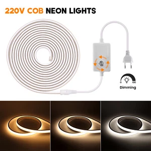 230V Dimmbar Neon COB LED Stripe Leiste Streifen Band Lichterkette Innen Außen - Bild 1 von 15