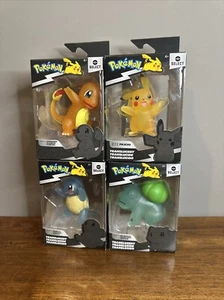 Jazwares Pokemon Translucent Pikachu Squirtle Charmander Bulbasaur Series 1 Set - Picture 1 of 4
