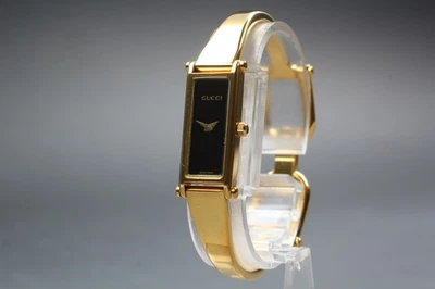 Reloj De Colección [Casi Como Nuevo] GUCCI 1500L Dorado Negro Elegante Brazalete Qz Mujer Damas Foto 1 de 4