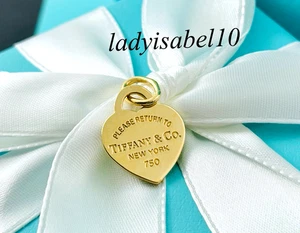 Ciondolo Charm Ritorno a Tiffany & Co Oro Giallo 18k Cuore Lettera P Iniziale 3,8g - Foto 1 di 9