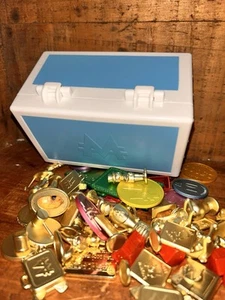 Hasbro Monopoly Surprise Community Chest Collector Blue Box 50 Assorted Tokens - Picture 1 of 7