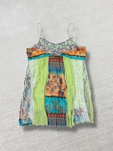 Vintage Top Women Size Medium Yellow Strappy Y2K 90s 2000s Retro Urban Ruffle - Picture 1 of 5