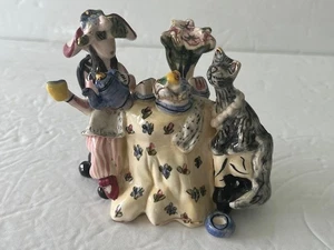 Blue Sky Clayworks Fancy Lady Tea Party Serving Kitty Cat By Heather Goldminc - Picture 1 of 17
