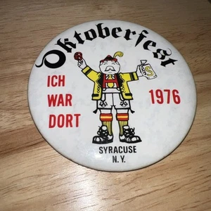 Vintage Retro 1976 Oktoberfest Syracuse N.Y. Pinback Button Badge Festival - Picture 1 of 4