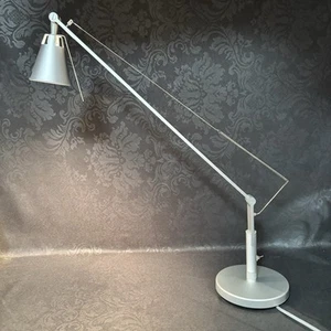 IKEA HUSVIK Silver Table Work Lamp Adjustable Arm Head Metal Light Postmodern - Picture 1 of 21