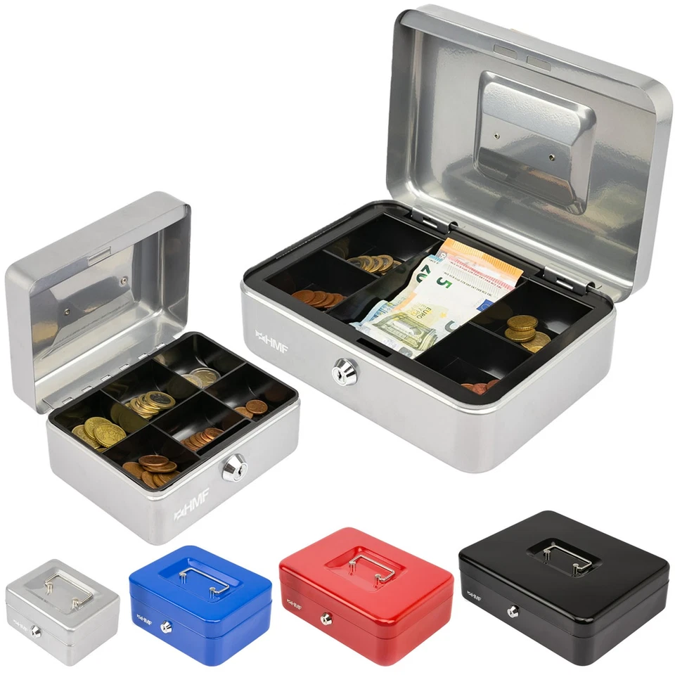 HMF Geldkassette abschließbar Kasse Geldkasse, Breite 15 - 30 cm, versch. Farben - Bild 1 von 1