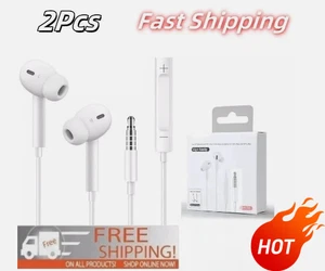 Lot de 2 écouteurs intra-auriculaires 3,5 mm écouteurs écouteurs pour Samsung/Android - Photo 1 sur 8