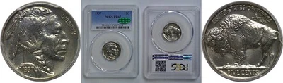 1937 5C Buffalo Nickel PCGS Proof 67   CAC - Image 1 of 3