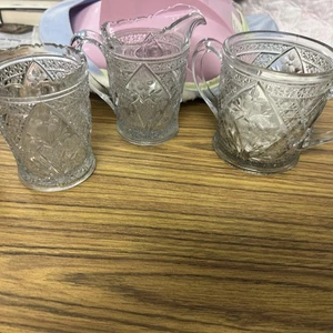 Antique Indiana Glass Creamer Garden Pink Pattern Specifically the OMN #167 - Picture 1 of 11