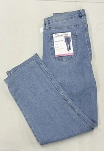 Vintage Calvin Klein Jeans Straight Leg Size 6 High Rise Light Blue Soft Cotton - Picture 1 of 6