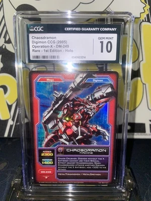 2005 Digimon CCG Operation-X Chaosdramon 1st Edition Holo R - CGC 10 - Image 1 of 4