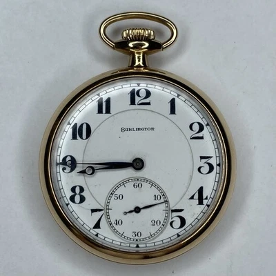 Illinois Burlington Grade 107 Pocket Watch 16s Railroad EMBOSSED Case - WORKS - Image 1 of 4