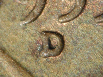 高等级完好错误 1955-D 林肯 WHEAT CENT RPM#23 BU — 第 1/3 张图片