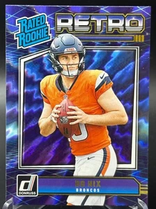 Bo Nix 2024 Panini Donruss Rated Rookie Retro RC #19 Denver Broncos - Imagen 1 de 2